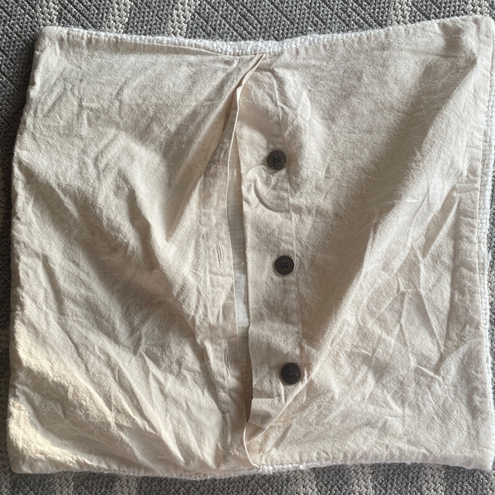 West Elm 20x20” cushion cover pillow Linen ivory neutral cottage coastal - Picture 2 of 3